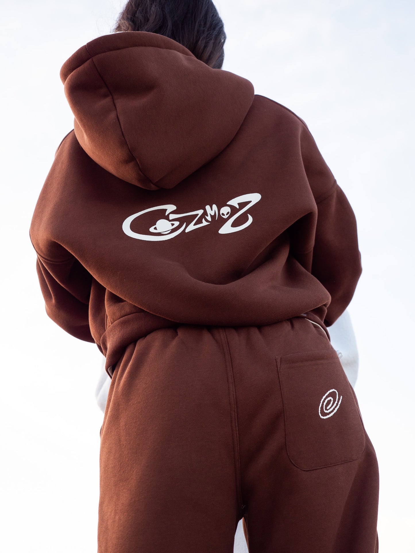 Reversible zip-up Hoodie(Brown & Cream)