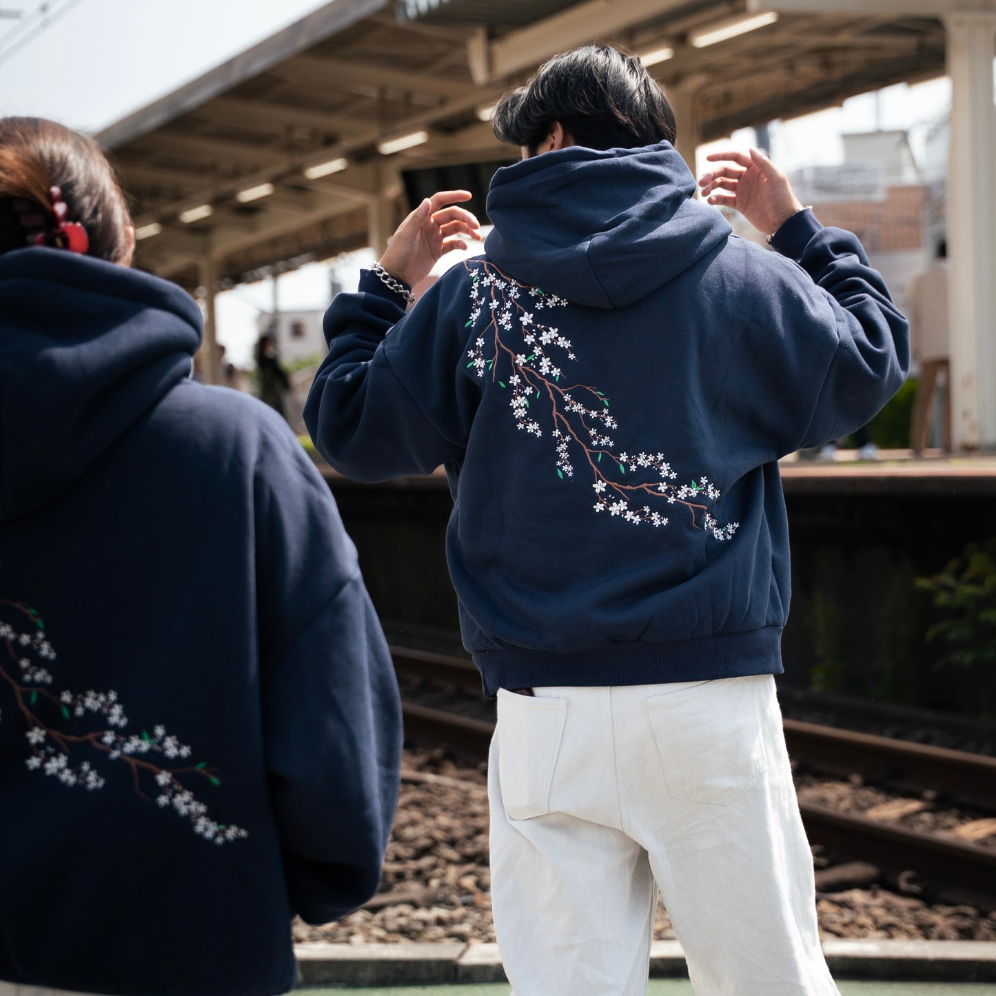 Sakura hoodie - Navy