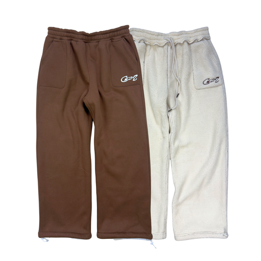 Reversible sweatpants(Brown & Cream)