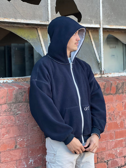 Reverisble zip-up hood (blue & black)