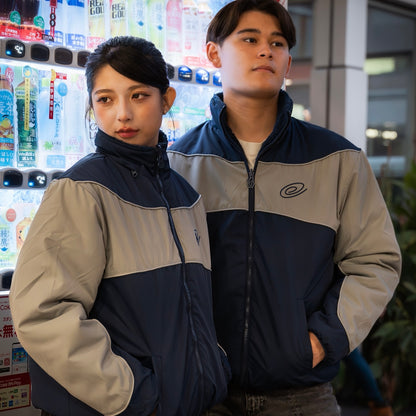 Navy Grey Reversible Fleece