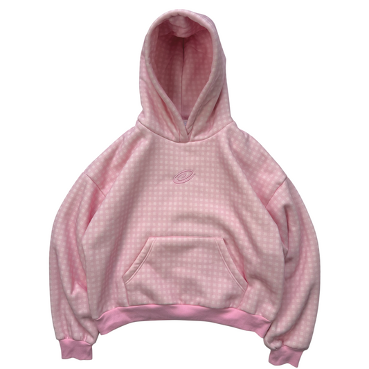 Gingham Hoodie - Pink