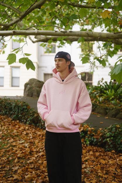 Gingham Hoodie - Pink