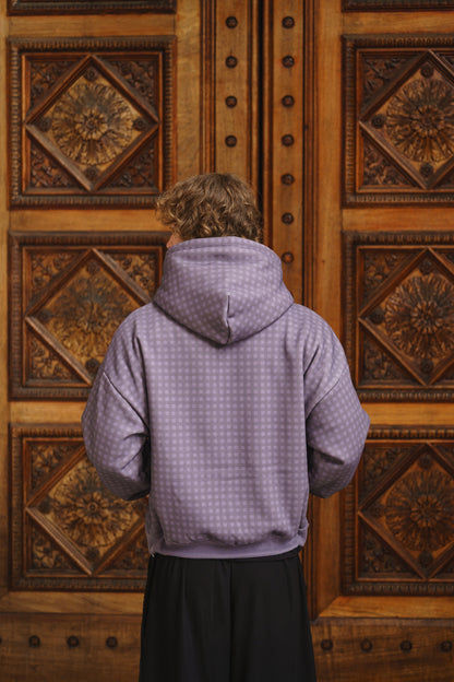 Gingham Hoodie - Vintage Purple