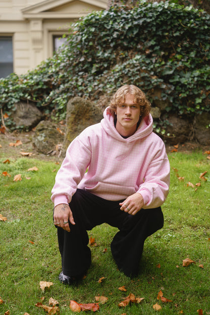 Gingham Hoodie - Pink