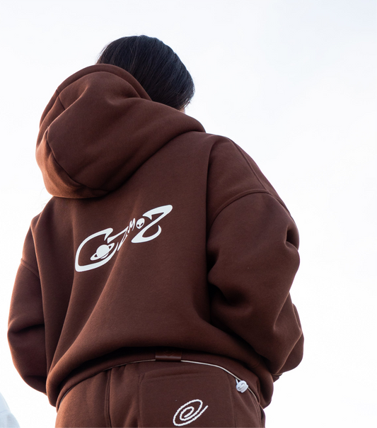 Reversible zip-up Hoodie(Brown & Cream)
