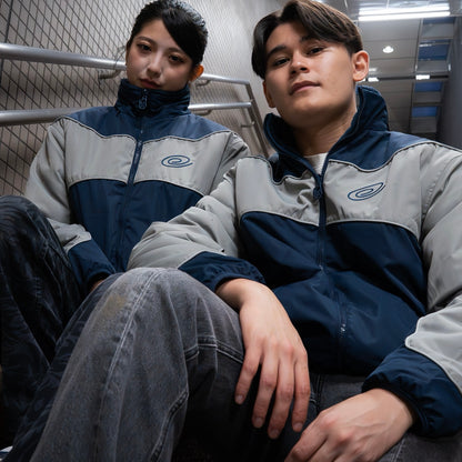 Navy Grey Reversible Fleece