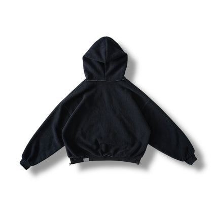 Reverisble zip-up hood (grey & black)