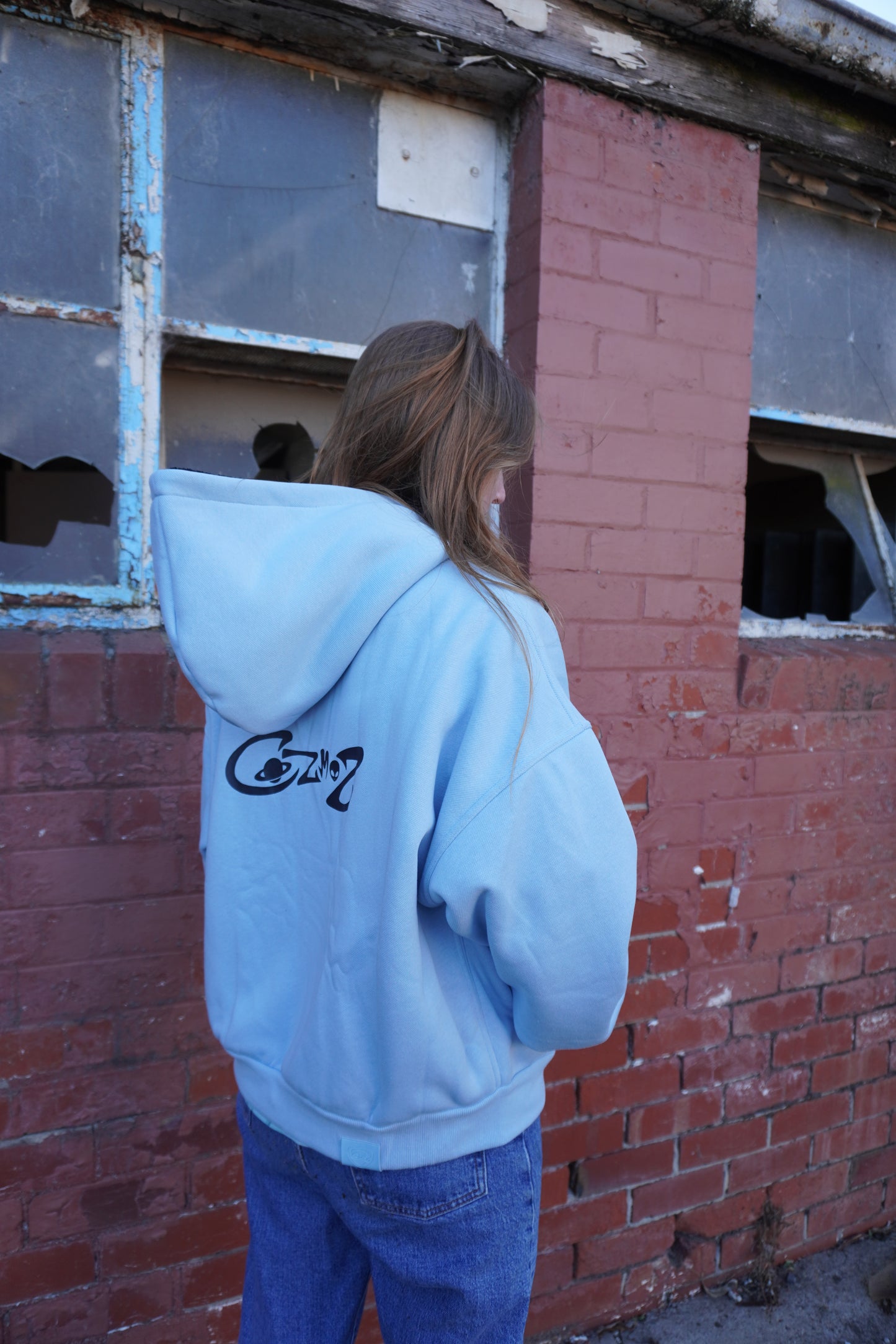 Reverisble zip-up hood (blue & black)
