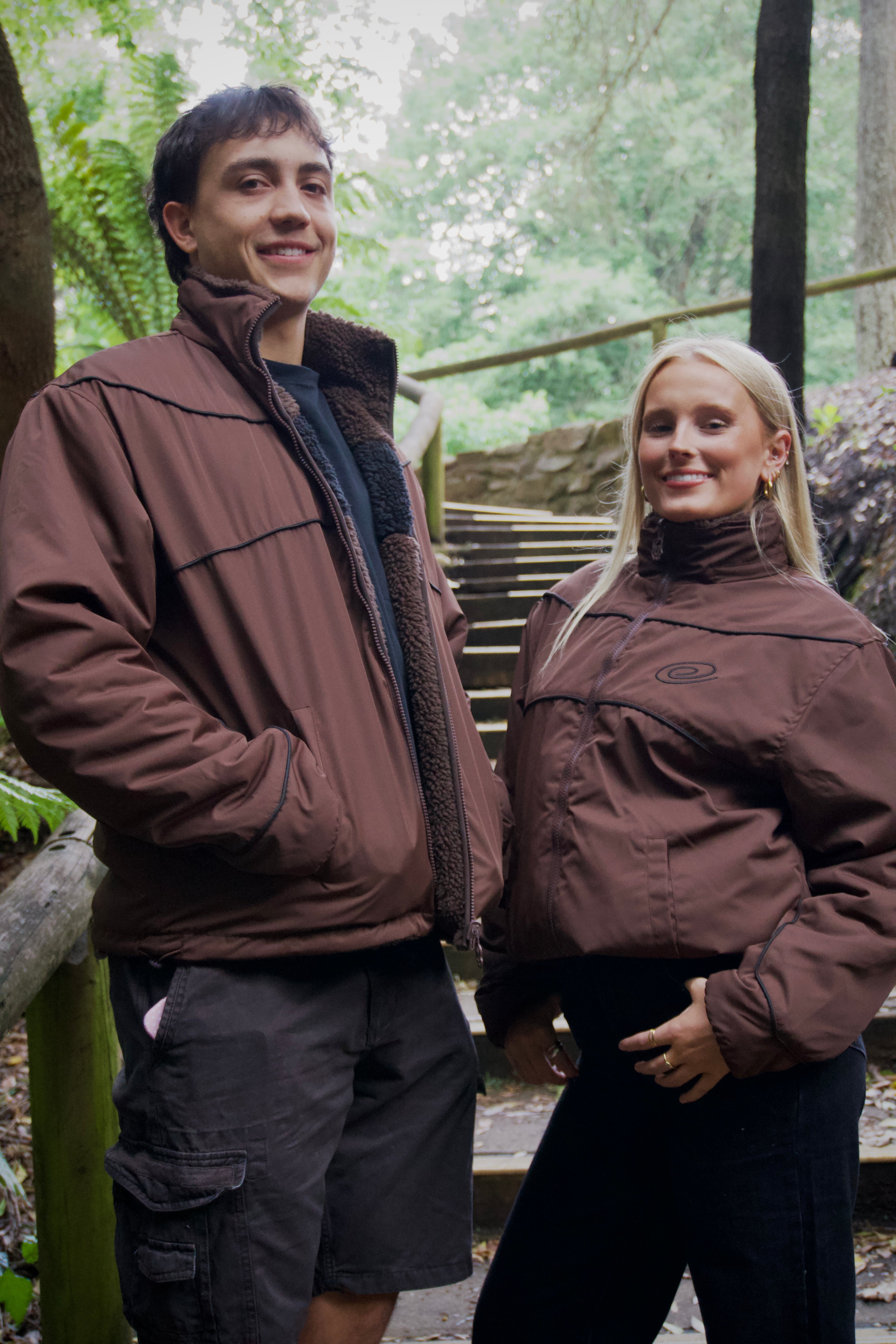 COZMOZ Dark Mocha Reversible fleece Jacket – cozmoz