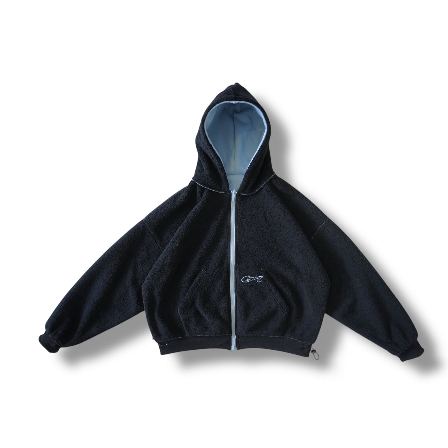 Reverisble zip-up hood (blue & black)