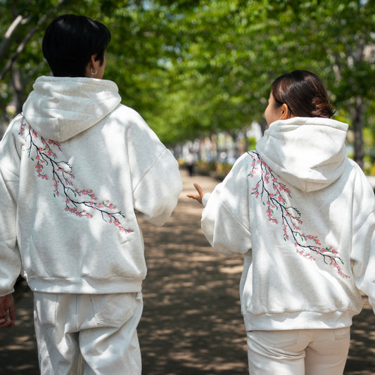 Sakura hoodie - Grey Marle